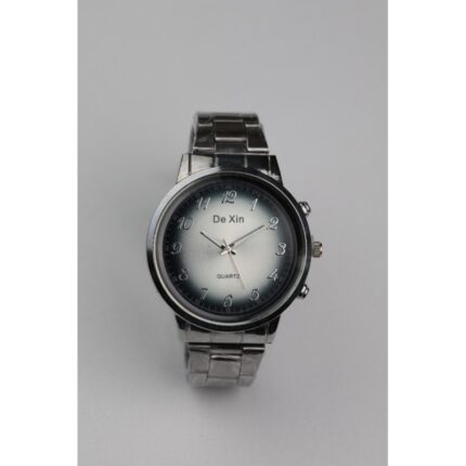 ساعه يد رجالية دائرية ستانلس ستيل لون فضي