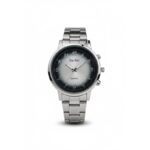 ⁦ساعه يد رجالية دائرية ستانلس ستيل لون فضي⁩ - الصورة ⁦2⁩