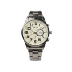 ⁦ساعه يد رجالية دائرية ستانلس ستيل لون فضي⁩ - الصورة ⁦2⁩