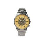 ⁦ساعه يد رجالية دائرية ستانلس ستيل لون فضي⁩ - الصورة ⁦2⁩