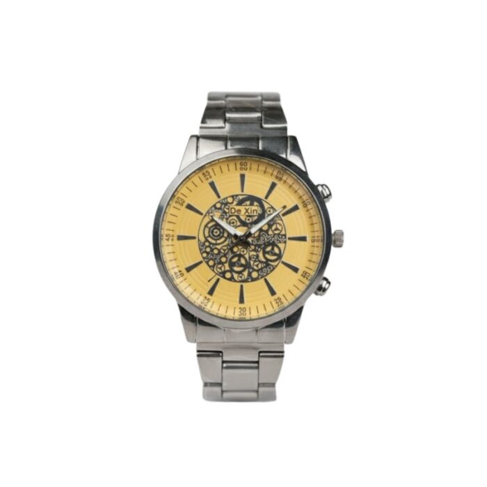 ⁦ساعه يد رجالية دائرية ستانلس ستيل لون فضي⁩ - الصورة ⁦2⁩