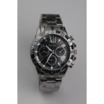 ساعه يد رجالية دائرية ستانلس ستيل لون فضي