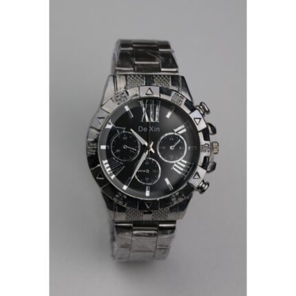 ساعه يد رجالية دائرية ستانلس ستيل لون فضي