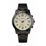 ⁦ساعه يد رجالية دائرية ستانلس ستيل لون أسود⁩ - الصورة ⁦2⁩