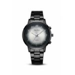 ⁦ساعه يد رجالية دائرية ستانلس ستيل لون أسود⁩ - الصورة ⁦2⁩