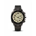 ⁦ساعه يد رجالية دائرية ستانلس ستيل لون أسود⁩ - الصورة ⁦2⁩