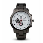 ⁦ساعه يد رجالية دائرية ستانلس ستيل لون أسود⁩ - الصورة ⁦2⁩