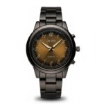 ⁦ساعه يد رجالية دائرية ستانلس ستيل لون أسود⁩ - الصورة ⁦2⁩