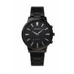 ⁦ساعه يد رجالية دائرية ستانلس ستيل لون أسود⁩ - الصورة ⁦2⁩