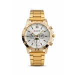 ⁦ساعه يد رجالية دائرية ستانلس ستيل لون ذهبي⁩ - الصورة ⁦2⁩