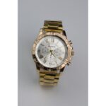 ساعه يد رجالية دائرية ستانلس ستيل لون ذهبي