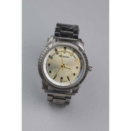 ساعه يد رجالية دائرية ستانلس ستيل لون فضي