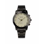 ⁦ساعه يد رجالية دائرية ستانلس ستيل لون أسود⁩ - الصورة ⁦2⁩