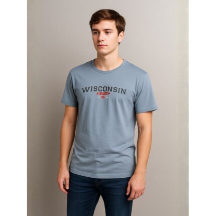 بلوزة رجالية نص كم لون أزرق