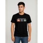 بلوزة رجالية نص كم لون أسود