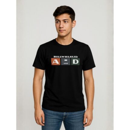 بلوزة رجالية نص كم لون أسود