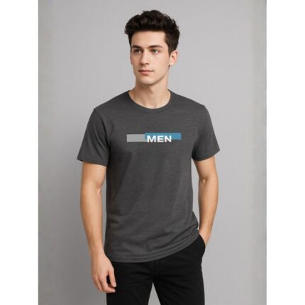 بلوزة رجالية نص كم لون رمادي