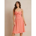 فستان لانجري لون زهري