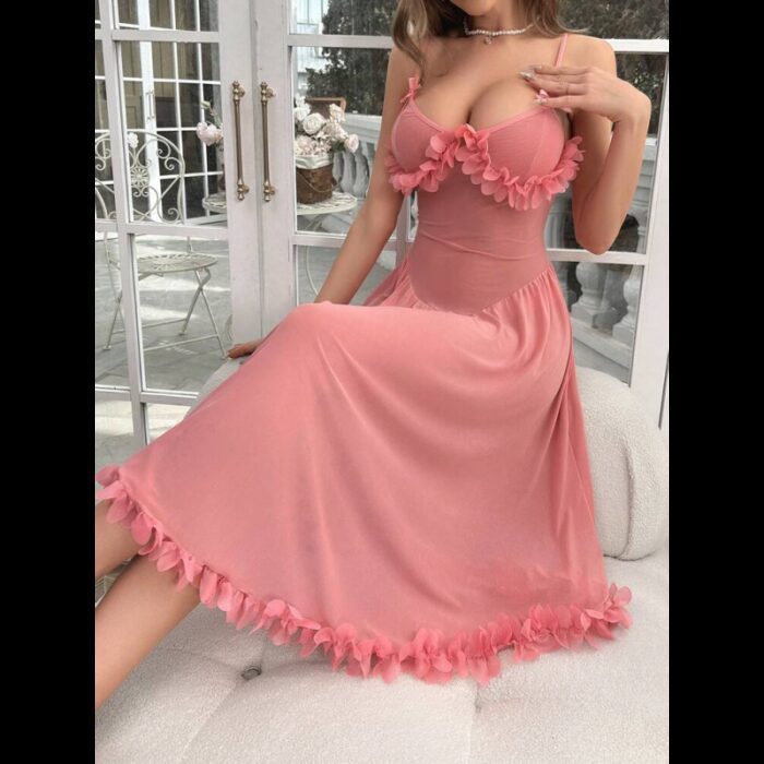 ⁦فستان لانجري لون زهري⁩ - الصورة ⁦2⁩