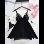 ⁦قميص نوم لانجري لون أسود⁩ - الصورة ⁦2⁩