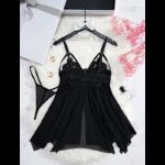 ⁦قميص نوم لانجري لون أسود⁩ - الصورة ⁦3⁩