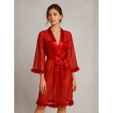 طقم لانجري روب لون أحمر