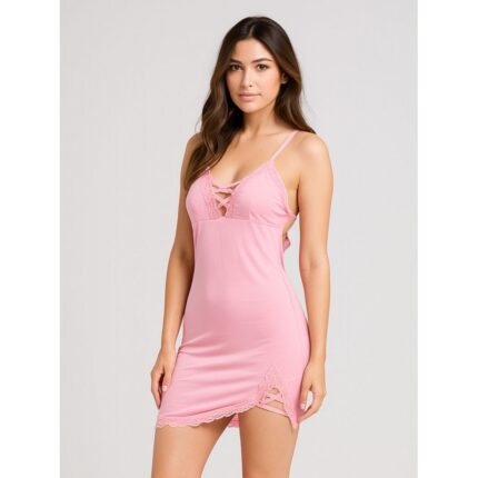 قميص نوم لانجري لون زهري