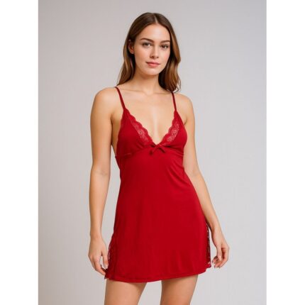 قميص نوم لانجري لون أحمر