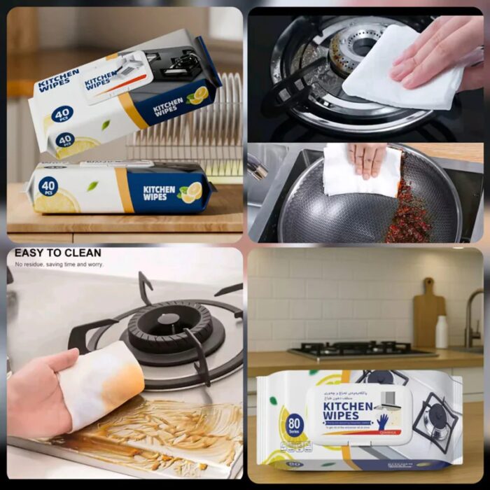 ⁦مناديل مبللة لتنظيف الدهون 60 قطعة⁩ - الصورة ⁦4⁩