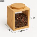 علب بامبو واجهة اكريليك صغير 10*10*12