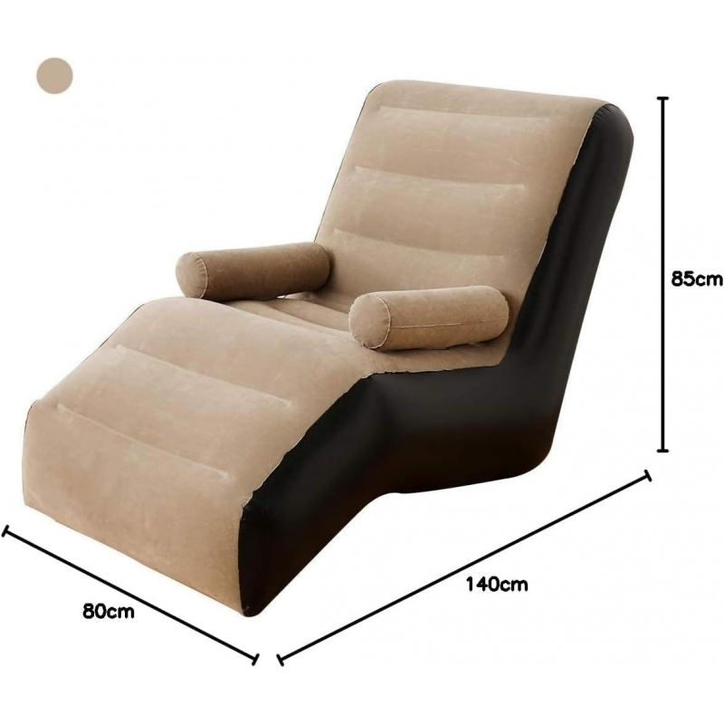 ⁦كرسي للاسترخاء بتصميم مريح على شكل S قابل للطي والنفخ⁩ - الصورة ⁦1⁩