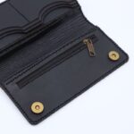 حقيبة نسائية جلد طبيعي لون أسود مع تطريز