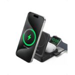 ⁦MagGo Wireless Charging Station (15W, Foldable 3-in-1) (BLACK)⁩ - الصورة ⁦2⁩