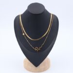 سلسال ذهبي طبقتين عريض ورفيع بتصميم أفعى