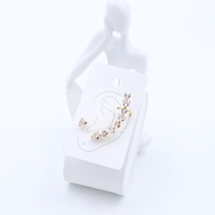 حلق ذهبي مع زركون فضي