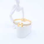 ⁦سوار لون ذهبي مع زركون فضي⁩ - الصورة ⁦2⁩