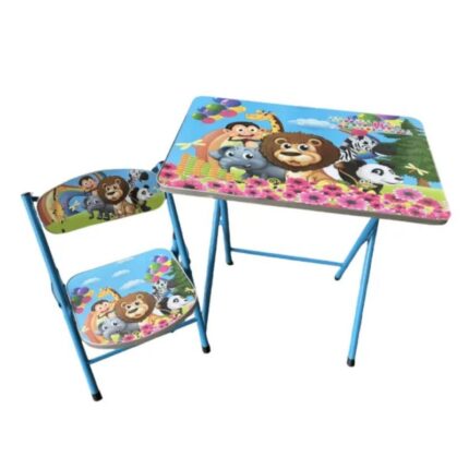 طاولة مع كرسي للأطفال حجم صغير – رسومات حيوانات