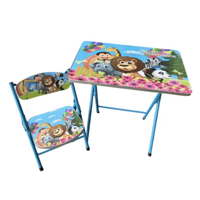 103395223_6970e7e21fcfb طاولة مع كرسي للأطفال حجم صغير – رسومات حيوانات - الصورة 1