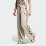 ⁦adidas Womens' Animal Print 3-Stripes Open Hem Pants - Beige⁩ - الصورة ⁦2⁩
