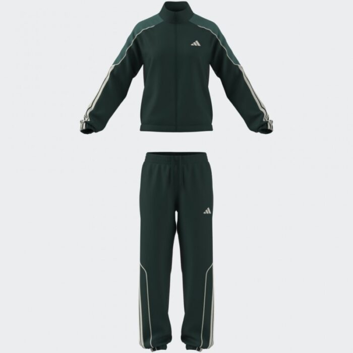 ⁦adidas Womens' Stadium 3-Stripes Track Suit - Aurora Ivy⁩ - الصورة ⁦9⁩
