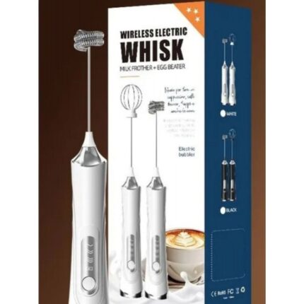 wireless electric whisk - خفاقة كهربائية لاسلكية 2 في 1 - 100 كيلو واط مع عمود خفق قابل للفصل لون أبيض