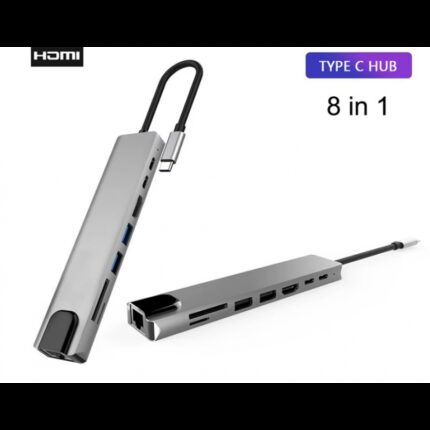 وصلة تحويلة موزع 1 الى 7 مخارج HDMI وشبكة RJ45 وللذواكر SD card وmicro SDو 2USB OTG و PD type-c×2 من مدخل type-c للهواتف او USB-C للكمبيوتر والتابليت
