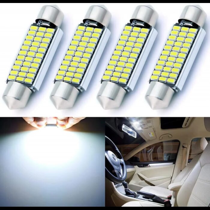 ⁦ضوء سيارة c5w داخلي او للنمرة 18شمعة led 3014 حجم صغير 31سم⁩ - الصورة ⁦2⁩