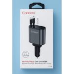 earldom retractable 4in1 car mobile phone car charger cc38 شاحن سريع 66 واط يدعم كافة الاجهزة بتصميم عصري يمنحك النظام والجمال داخل السيارة