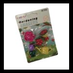 طقم ممحاة للأطفال 5 قطع بأشكال ورود وأدوات زراعة