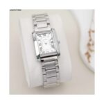 ساعة نسائية مستطيلة مع زركون اللون فضي من ماركة FJ مع كفالة سنتين ضد تغير اللون