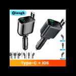 ⁦شاحن سيارة مع كوابل ايفون و type-c زمبرك وشاشة فحص البطارية⁩ - الصورة ⁦4⁩