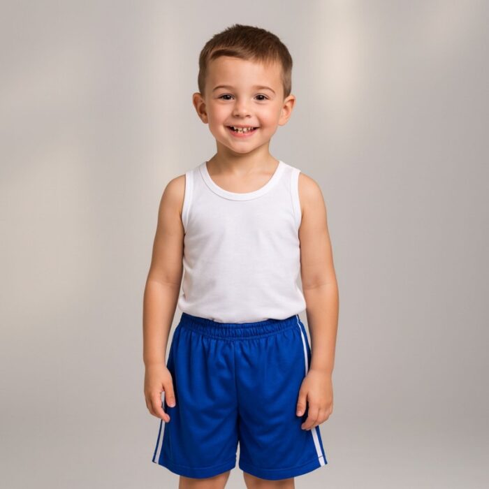 ⁦شورت رياضي لون أزرق⁩ - الصورة ⁦2⁩