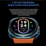 ⁦ساعة ذكية شاشة دائرية لمس كامل 1.5 بوصة موديل GT7 Ultra حزام سيليكون لون أبيض⁩ - الصورة ⁦3⁩