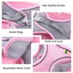 ⁦حزام للقطط والكلاب الأليفة قابل للتعديل مصنوع من قماش ناعم مريح مزود بشرائط عاكسة للاستخدام الآمن والمريح في الخارج مقاس Medium⁩ - الصورة ⁦5⁩